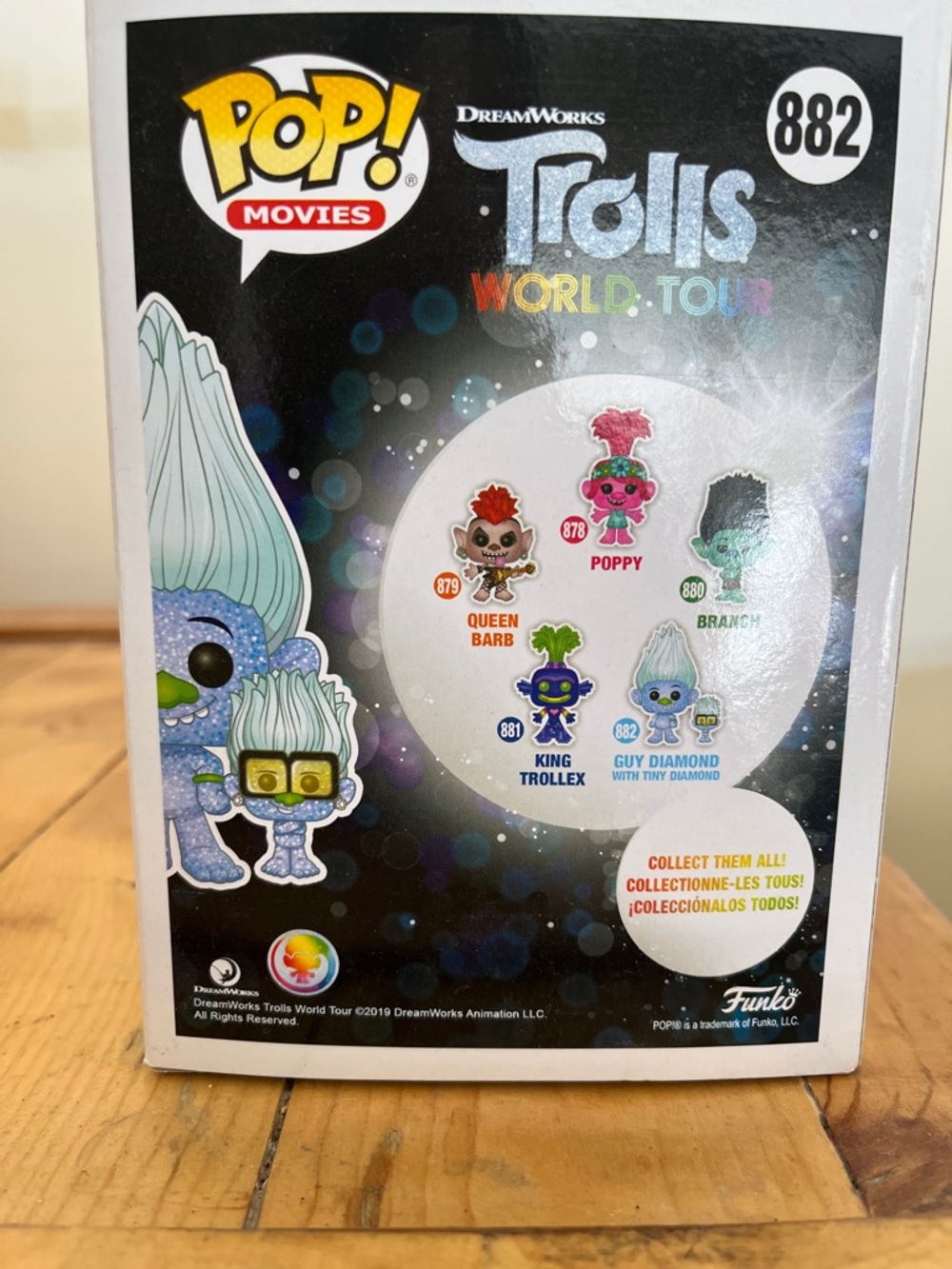 Funko Pop! Movies Trolls World Tour Guy Diamond #882 Diamond Collection - Picture 2 of 2
